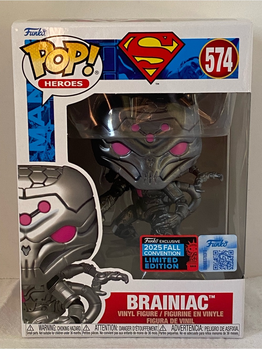 Funko Pop! DC Superman Brainiac #574 Metallic NYCC 2025 LE Official Sticker